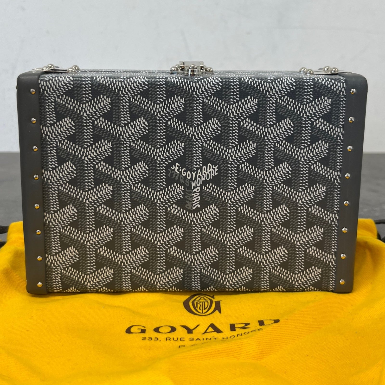 Men's Goyardine Printed Trunk Bag Grey - Photo 15