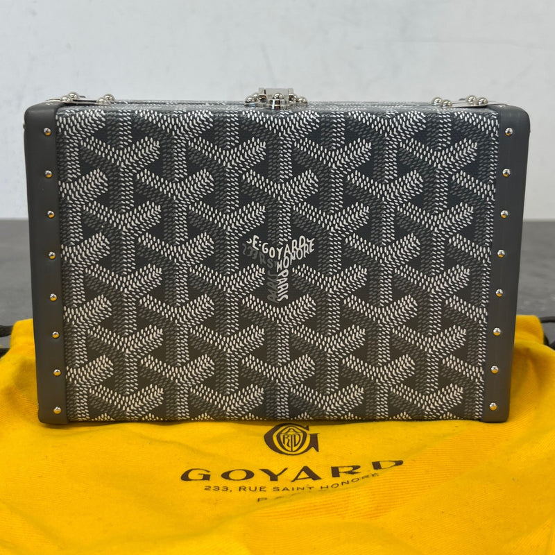 Men's Goyardine Printed Trunk Bag Grey