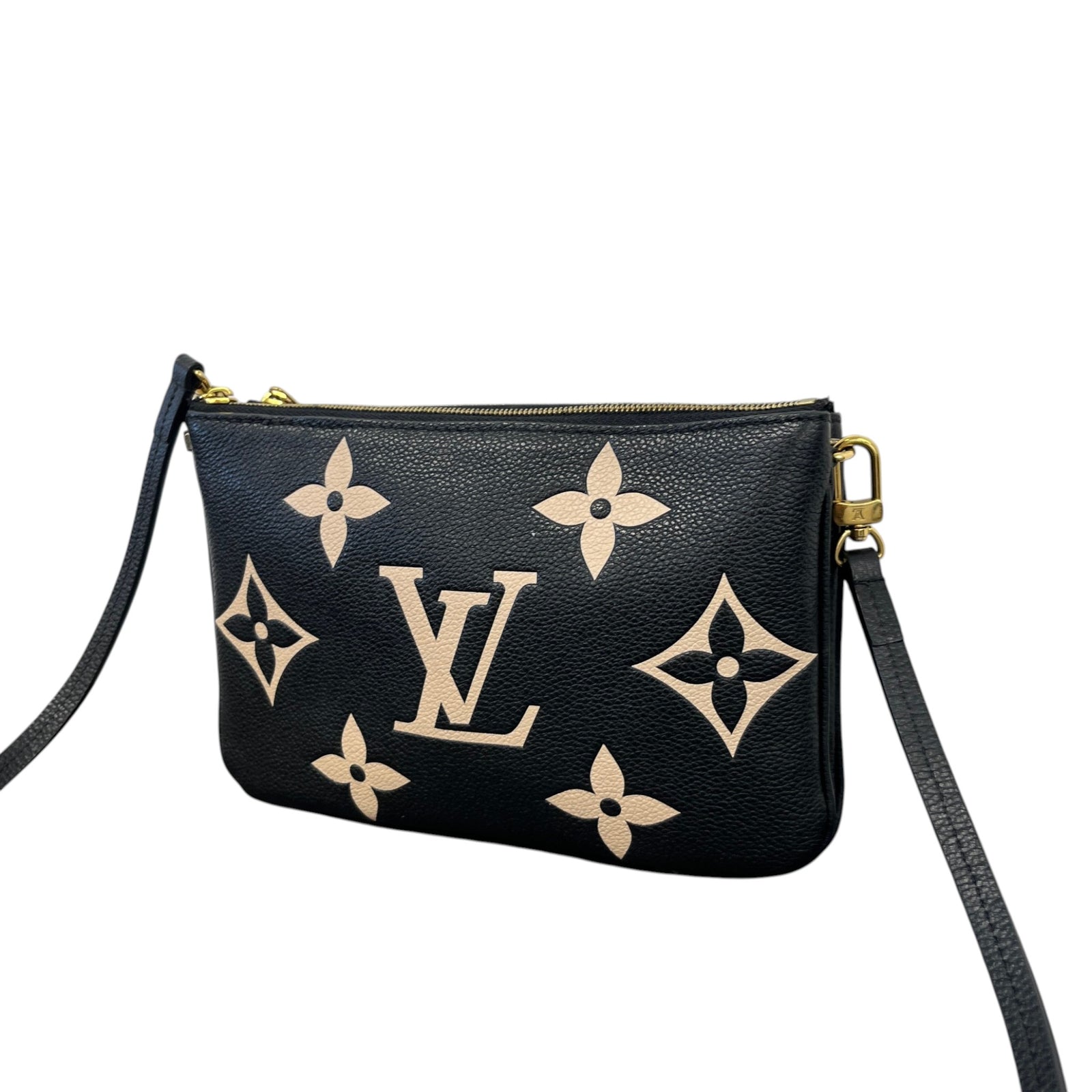 Women's Monogram Empreinte Pochette Double Zip Handbag Black - Photo 9