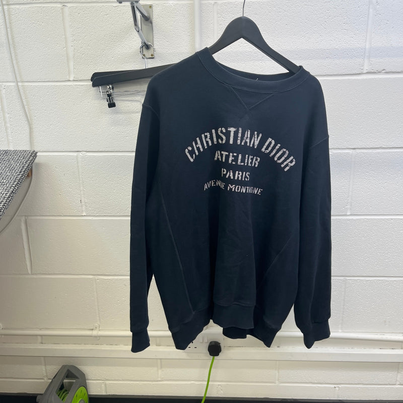 Men's Logo Print Sweatshirt Navy Size XXL