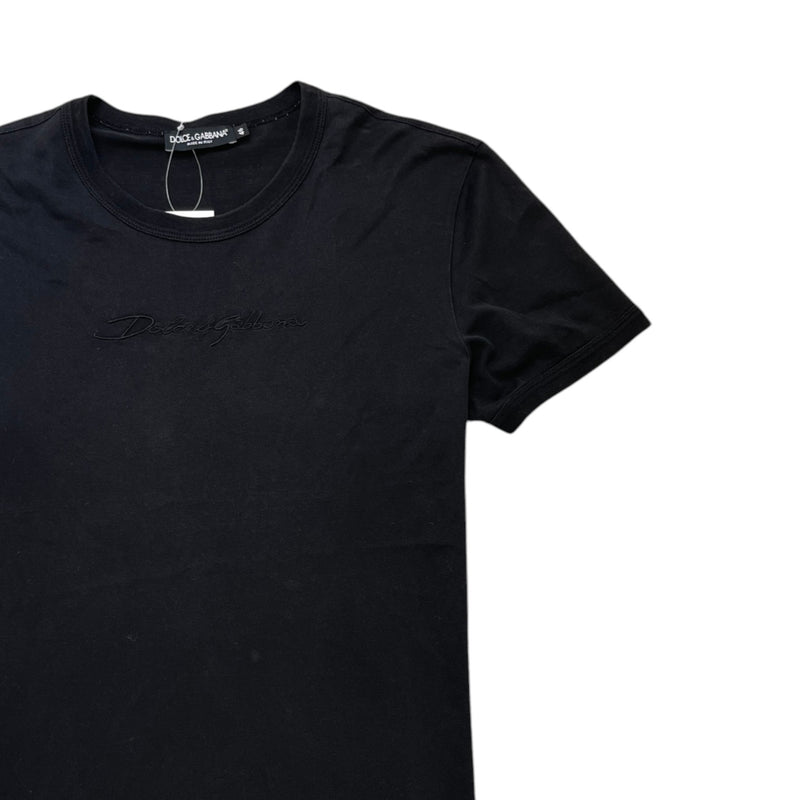 Men's Embroidered Logo T-Shirt Black Size IT 46 / UK S