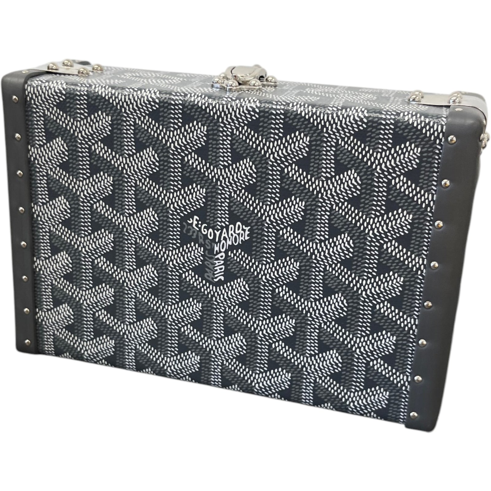 Men's Goyardine Printed Trunk Bag Grey - Photo 10