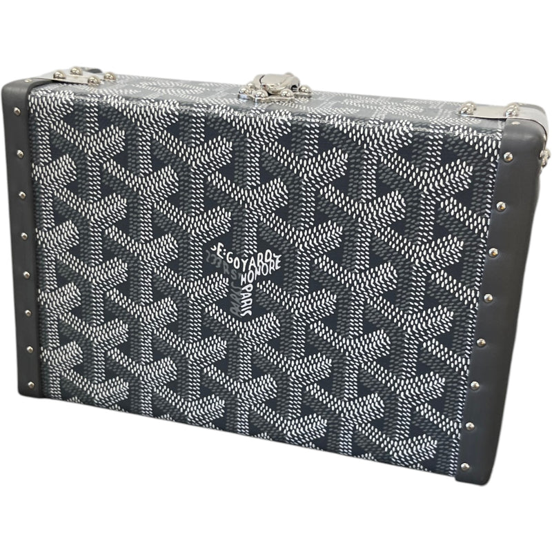 Men's Goyardine Printed Trunk Bag Grey