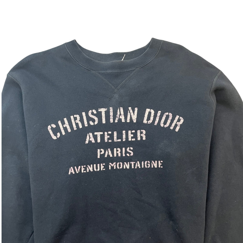 Men's Logo Print Sweatshirt Navy Size XXL