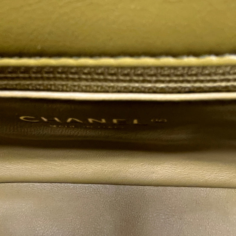Women's Top Handle Mini Rectangle Gold Cap Handbag Green