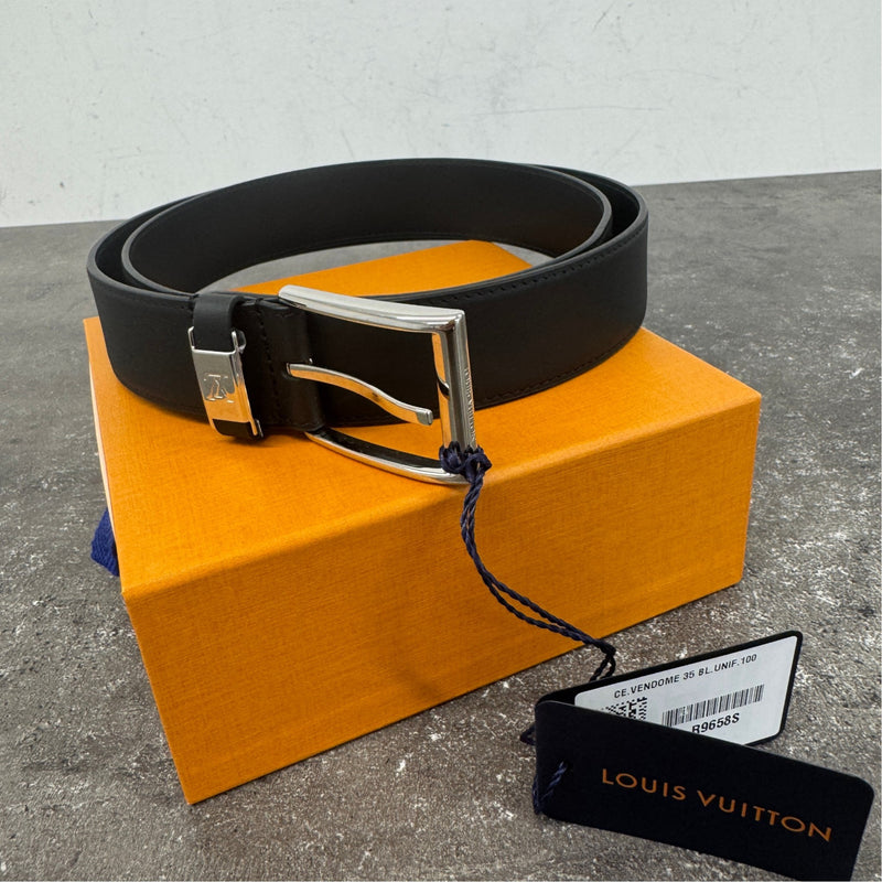 Men's LV Buckle Belt Black Size 40"
