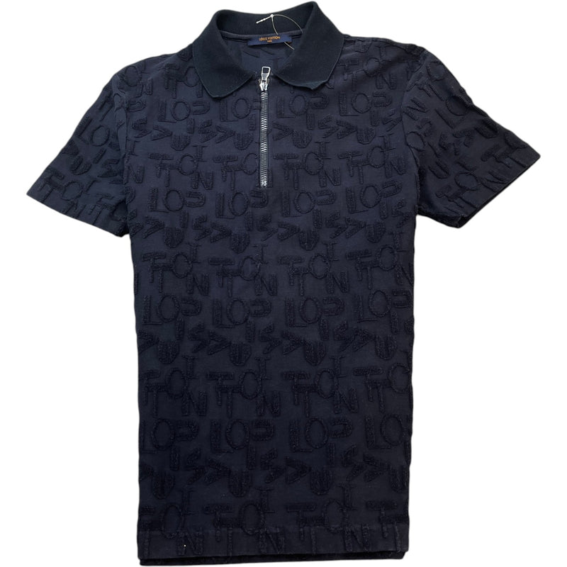 Men's Monogram Quarter Zip T-Shirt Navy Size S