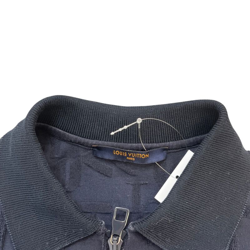 Men's Monogram Quarter Zip T-Shirt Navy Size S