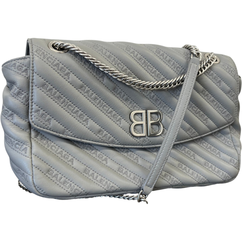 Women's Bb Quilted Embossed Bag Grey