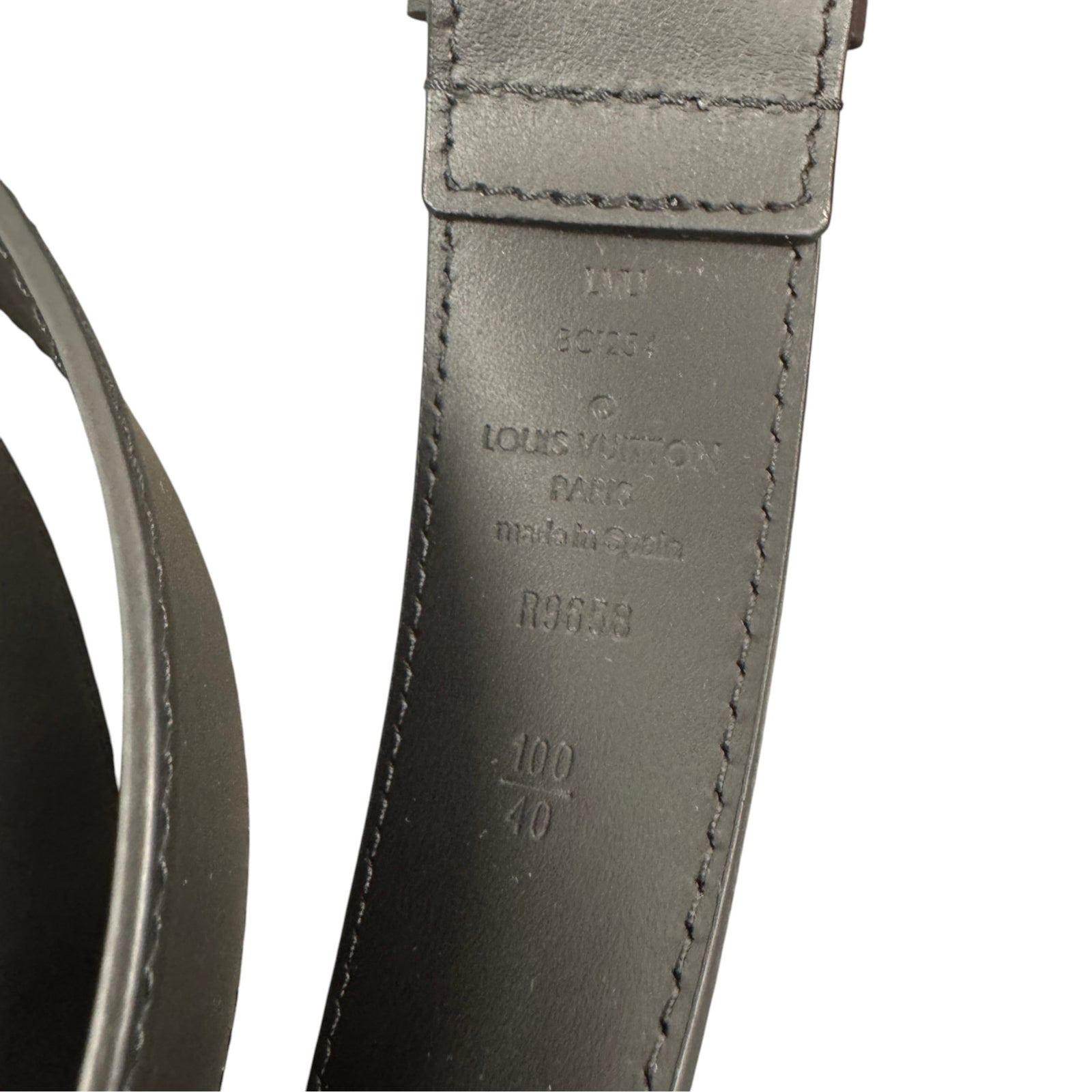 Men's LV Buckle Belt Black Size 40" - Photo 6