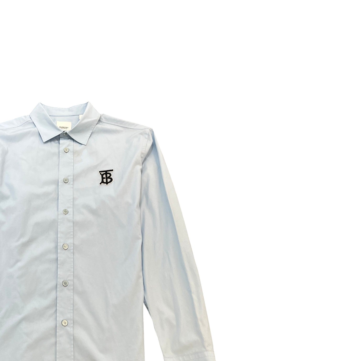 Men's Embroidered Tb Logo Long Sleeve Shirt Blue Size L - Photo 3