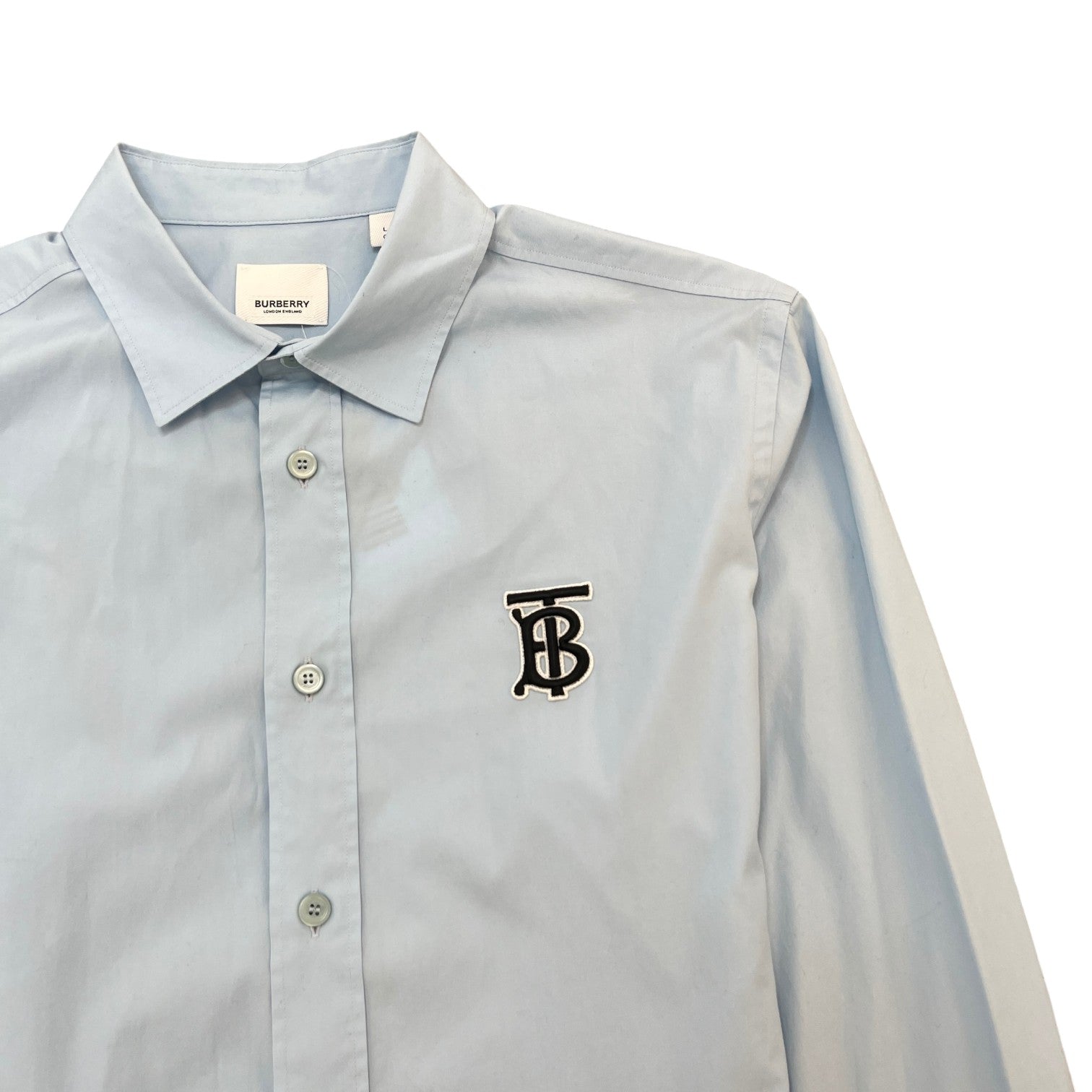 Men's Embroidered Tb Logo Long Sleeve Shirt Blue Size L - Photo 5