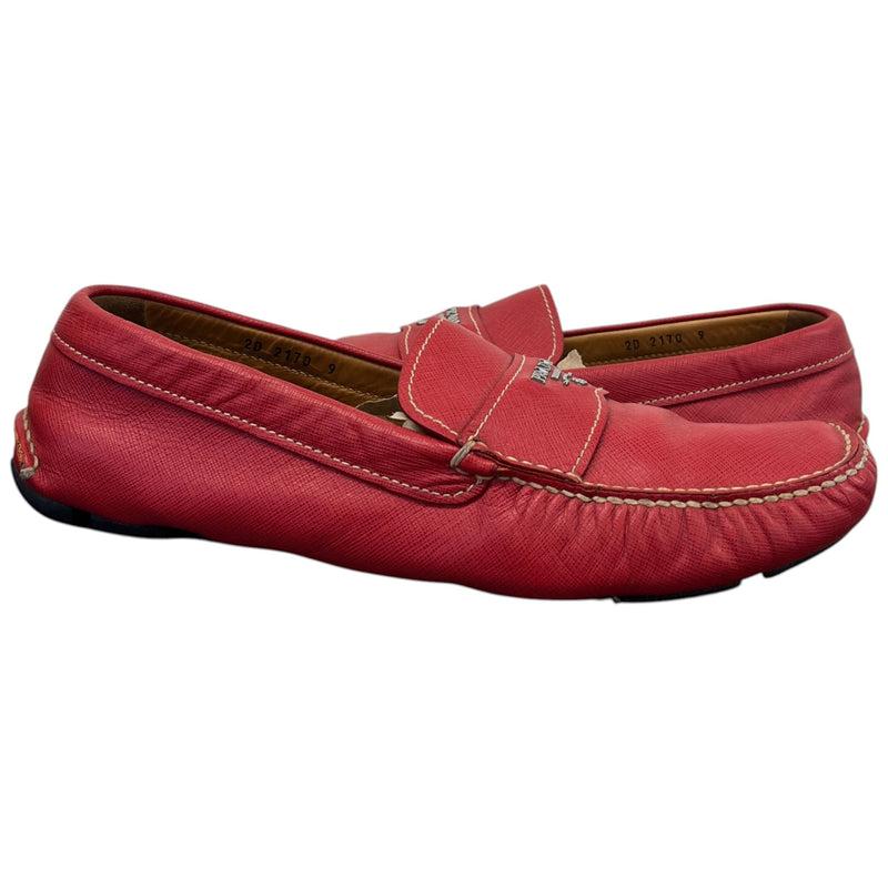 Men's Driver Loafers Red Size UK 9 / EU 43