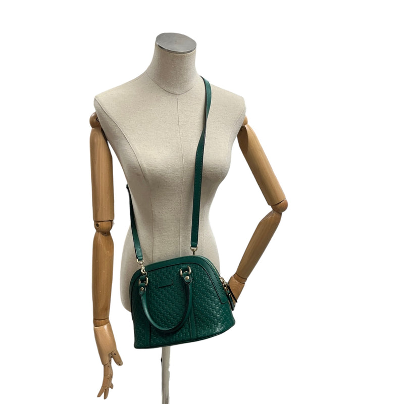 Women's Mini Microguccissima  Dome Handbag Green