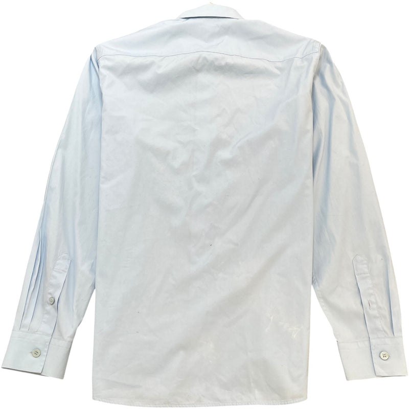 Men's Embroidered Tb Logo Long Sleeve Shirt Blue Size L