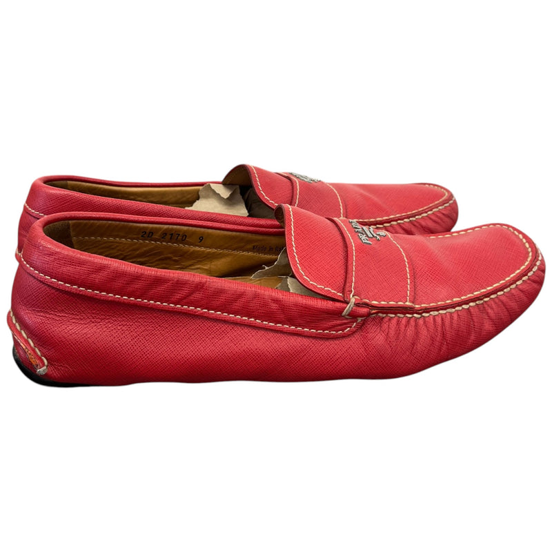 Men's Driver Loafers Red Size UK 9 / EU 43