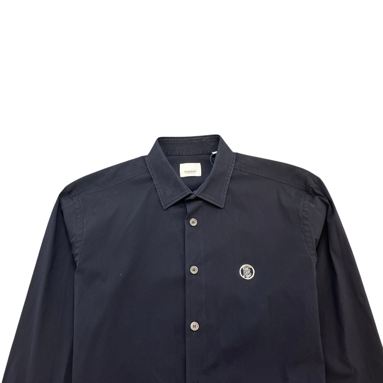 Men's Plaque Logo Long Sleeve Shirt Navy Size L - Photo 5