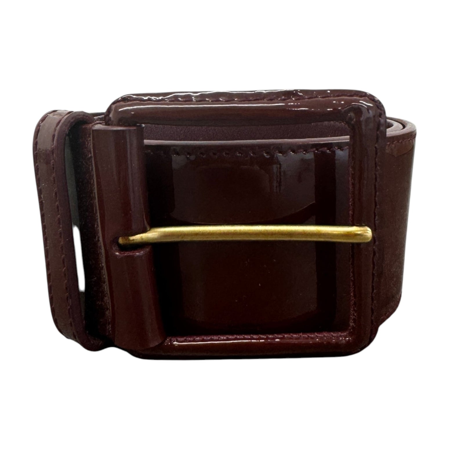 Women's Chunky Buckle Belt Burgundy - Photo 1