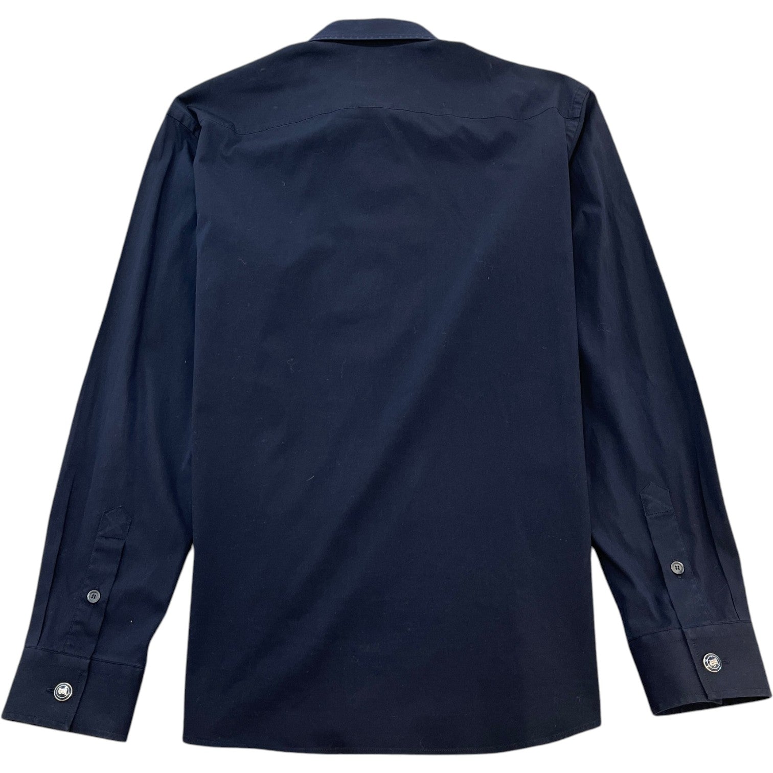 Men's Plaque Logo Long Sleeve Shirt Navy Size L - Photo 2