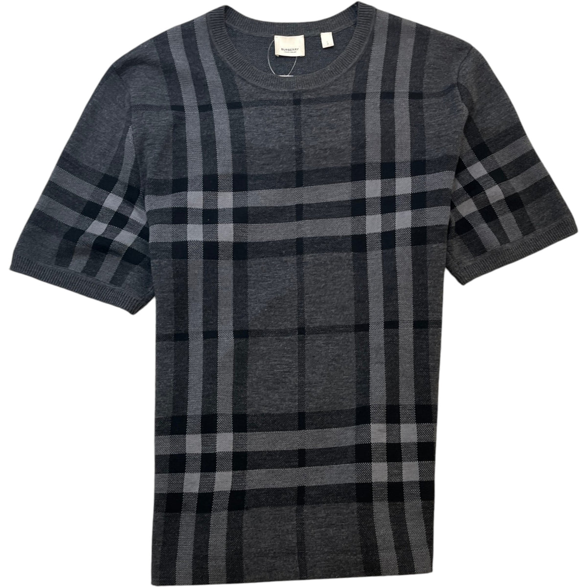 Men's Check T-Shirt Black Size L - Photo 1