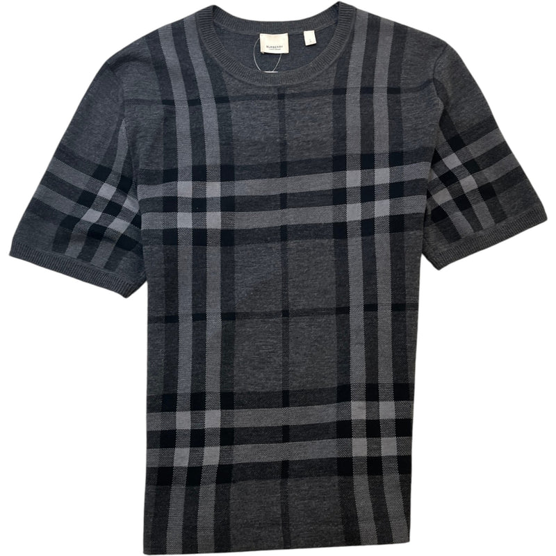 Men's Check T-Shirt Black Size L