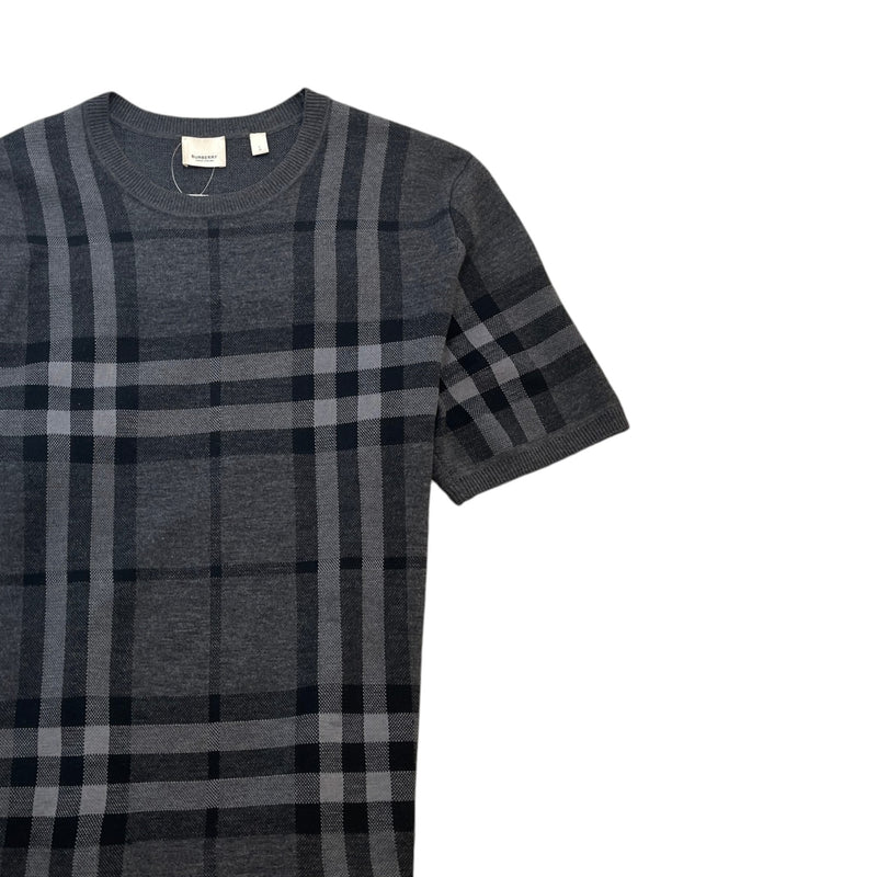 Men's Check T-Shirt Black Size L