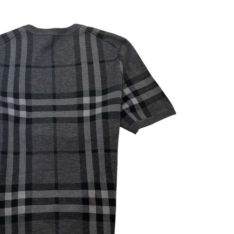 Men's Check T-Shirt Black Size L
