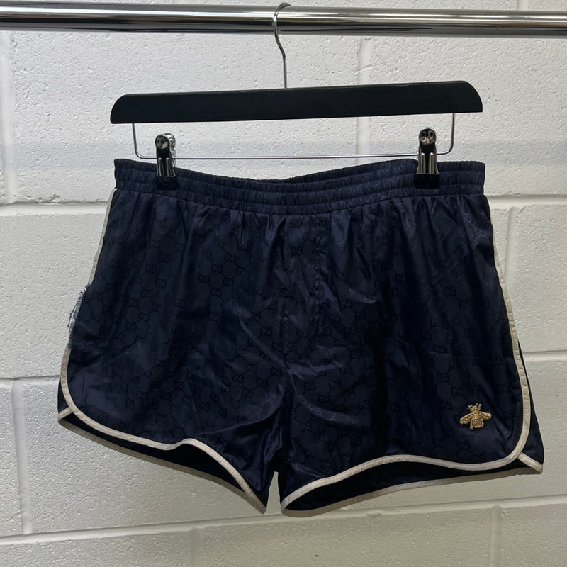 Men's Gg Supreme Bee Swim Shorts Navy Size W30 / IT 46