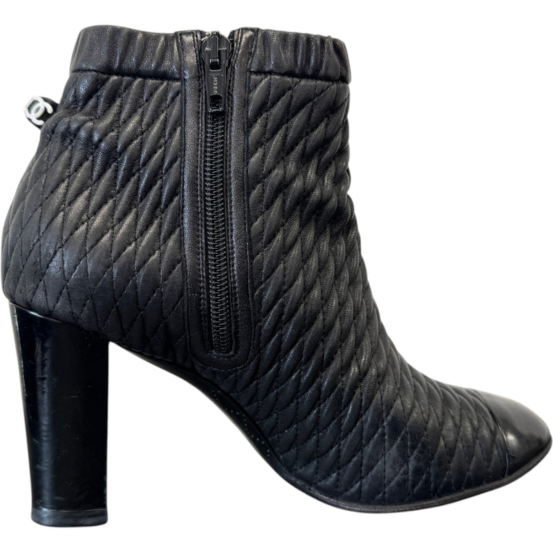 Women's Leather Sock Boots Black Size UK 6 / EU 39