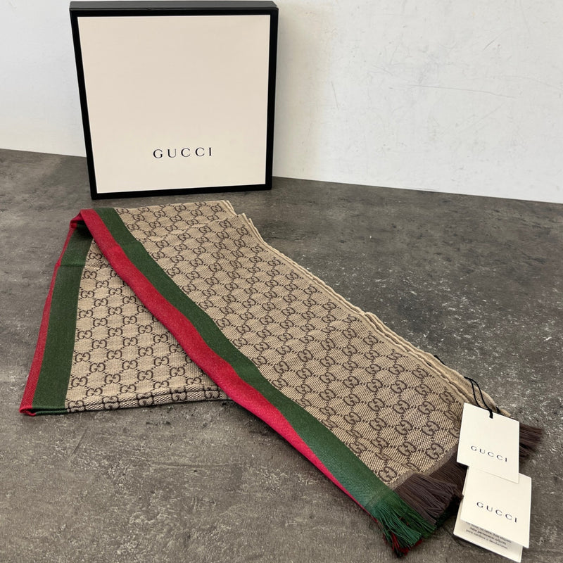 Men's Gg Web Scarf Beige
