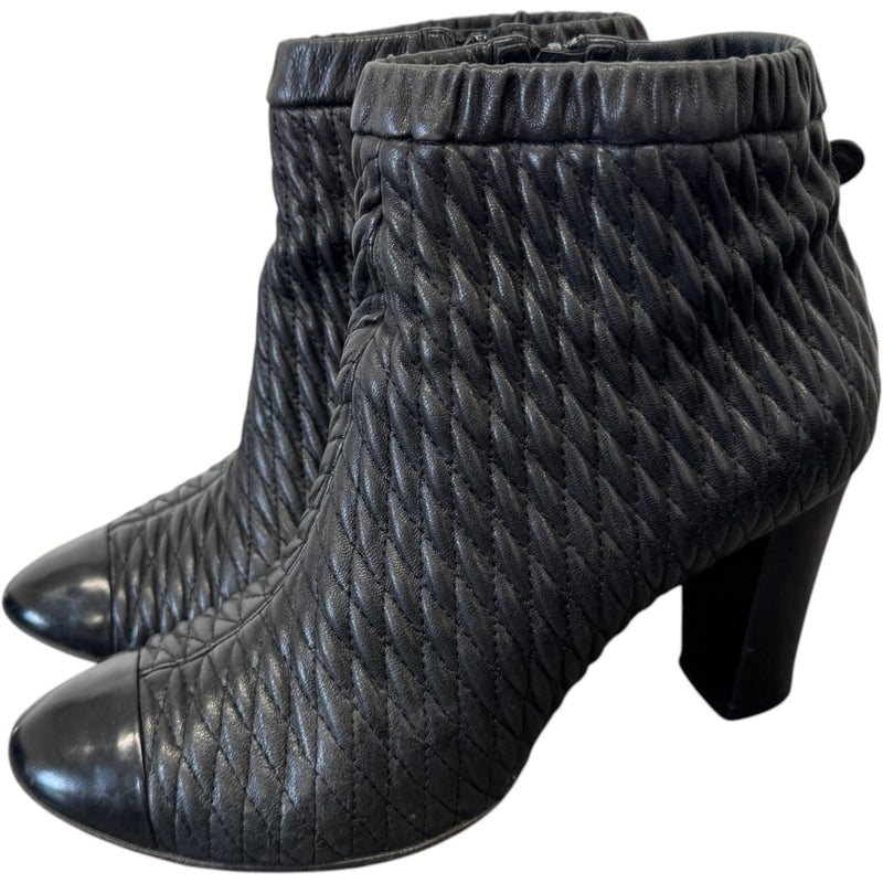 Women's Leather Sock Boots Black Size UK 6 / EU 39