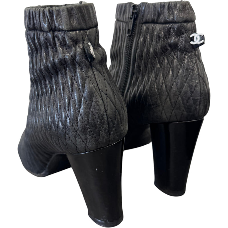 Women's Leather Sock Boots Black Size UK 6 / EU 39