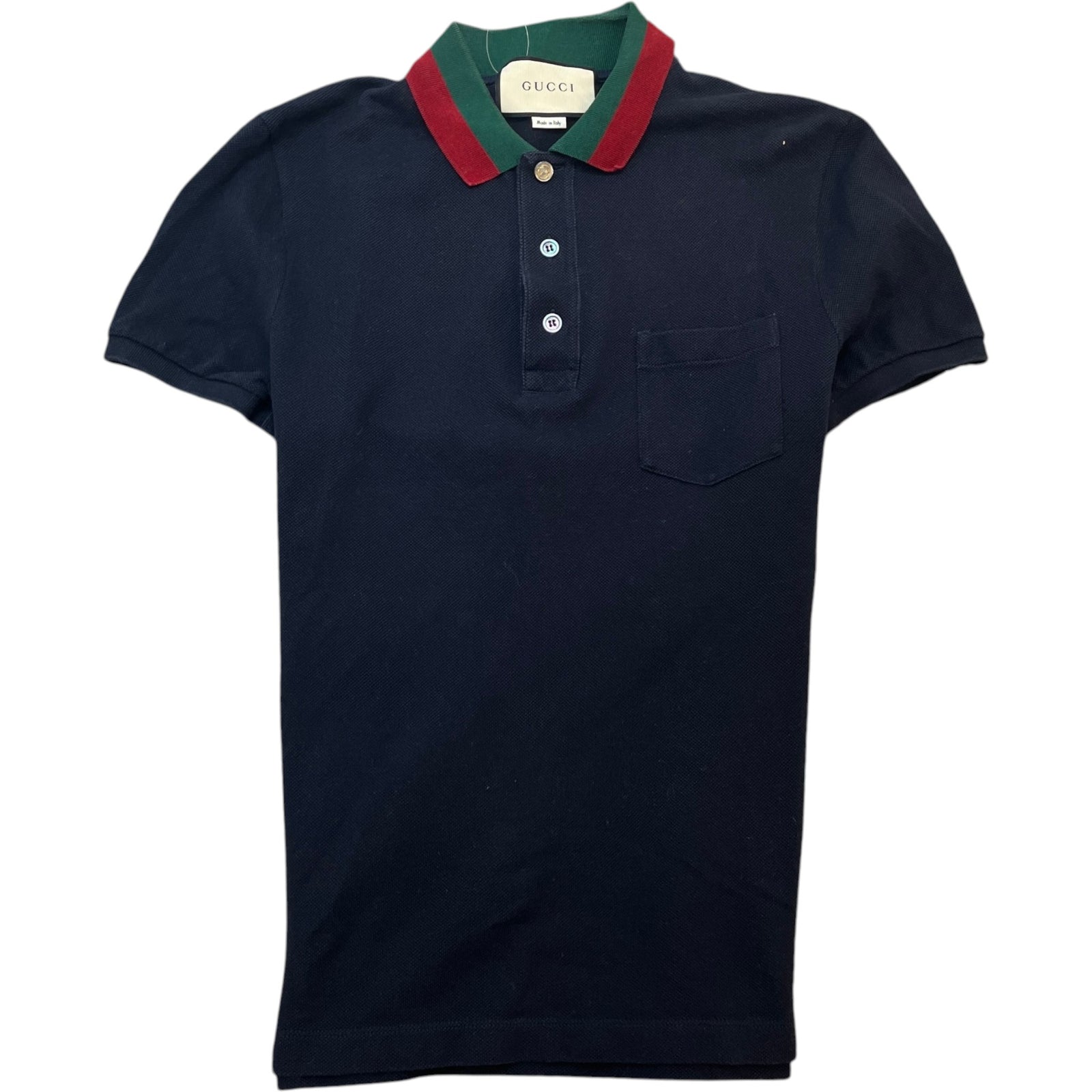 Men's Web Collar Polo Shirt Navy Size M - Photo 1