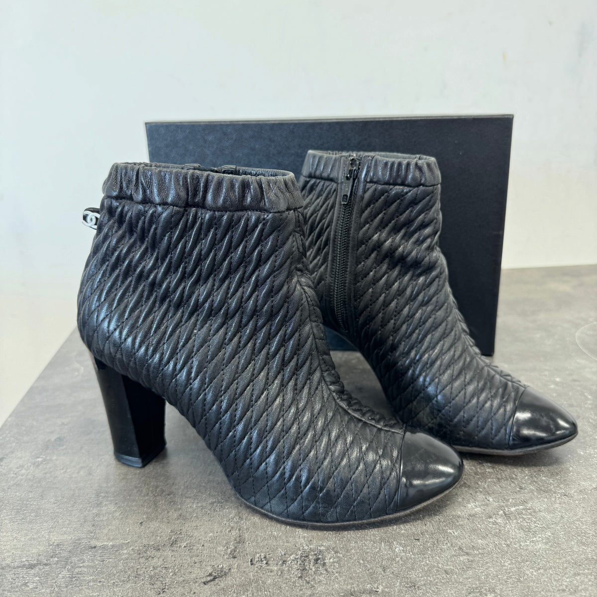 Women's Leather Sock Boots Black Size UK 6 / EU 39 - Photo 11