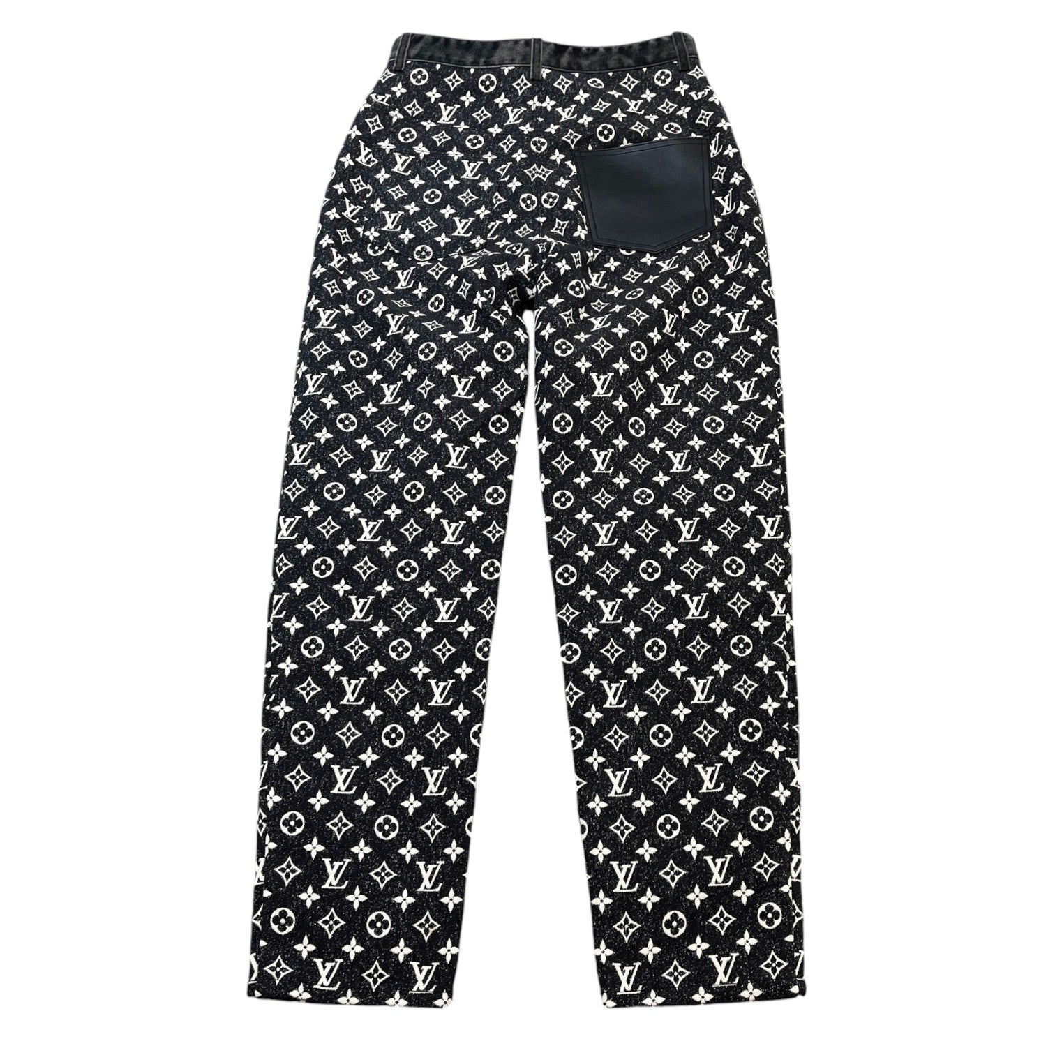 Women's Monogram Straight Leg Jeans Black Size Waist 38" - Photo 2