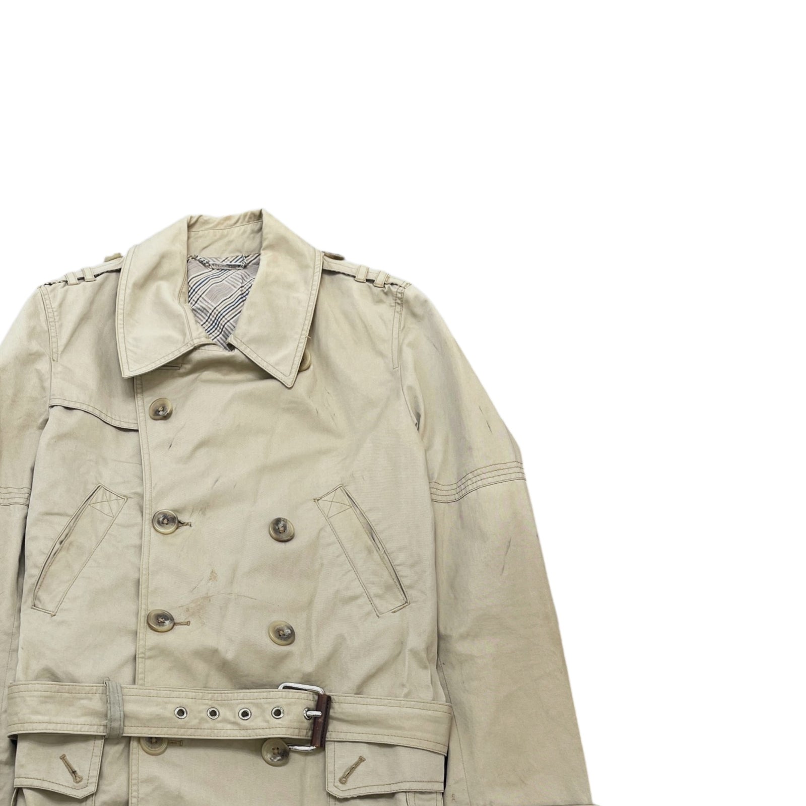 Women's Trench Coat Jacket Beige Size 44 / UK 12 - Photo 3