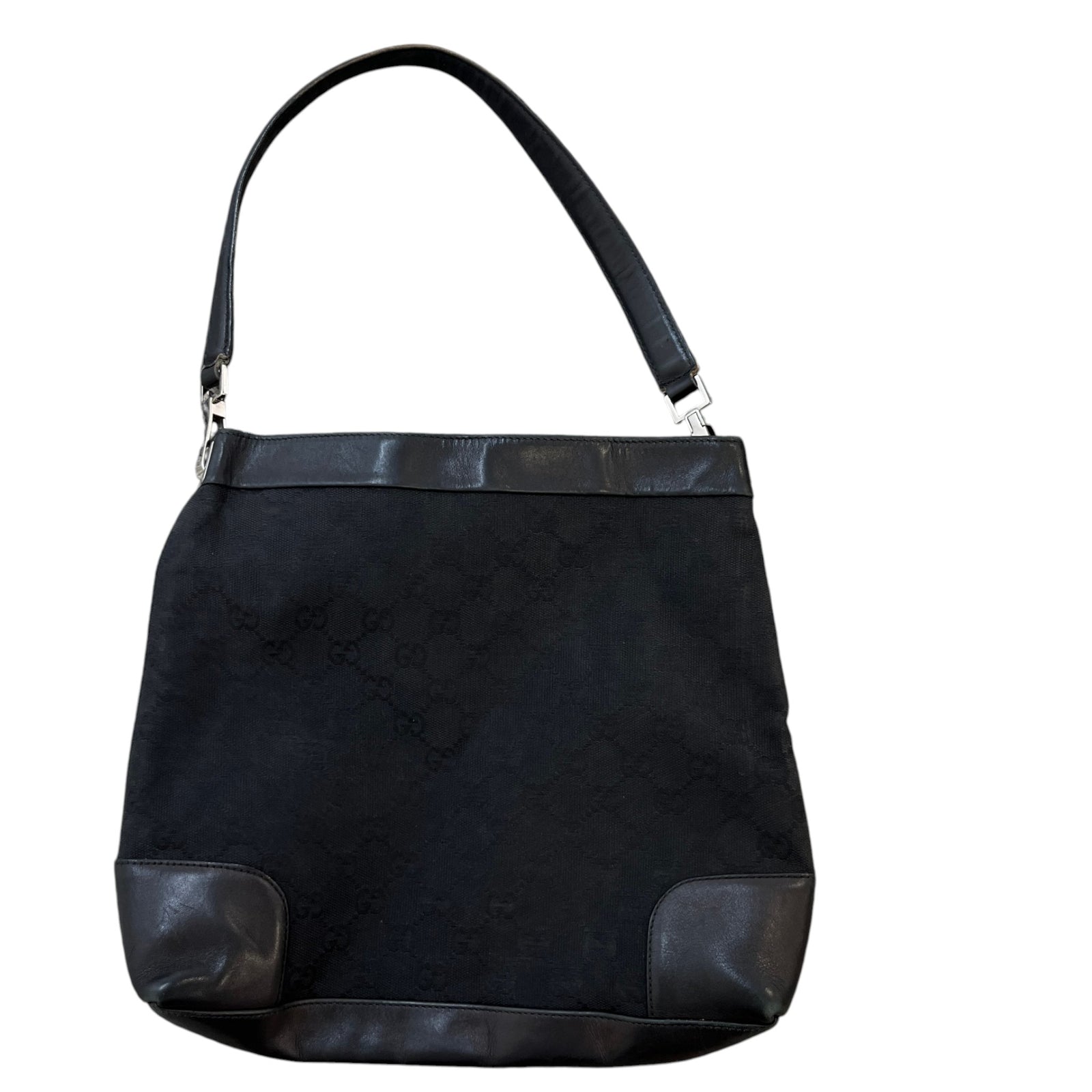 Women's GG Supreme Canvas Tote Handbag Black - Photo 1