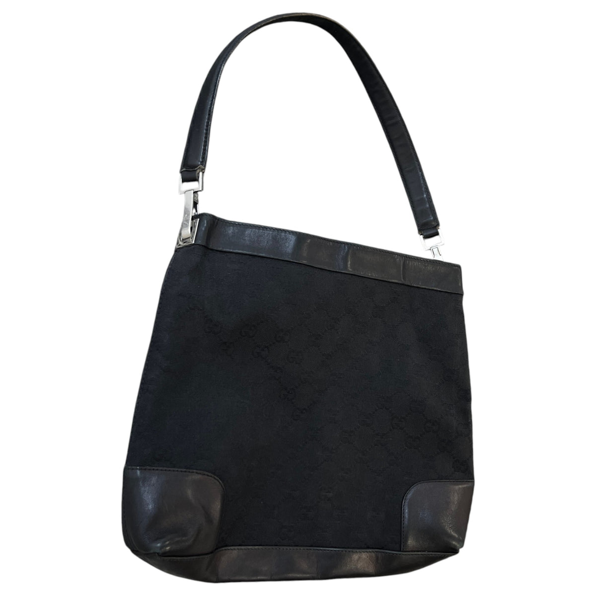 Women's GG Supreme Canvas Tote Handbag Black - Photo 4