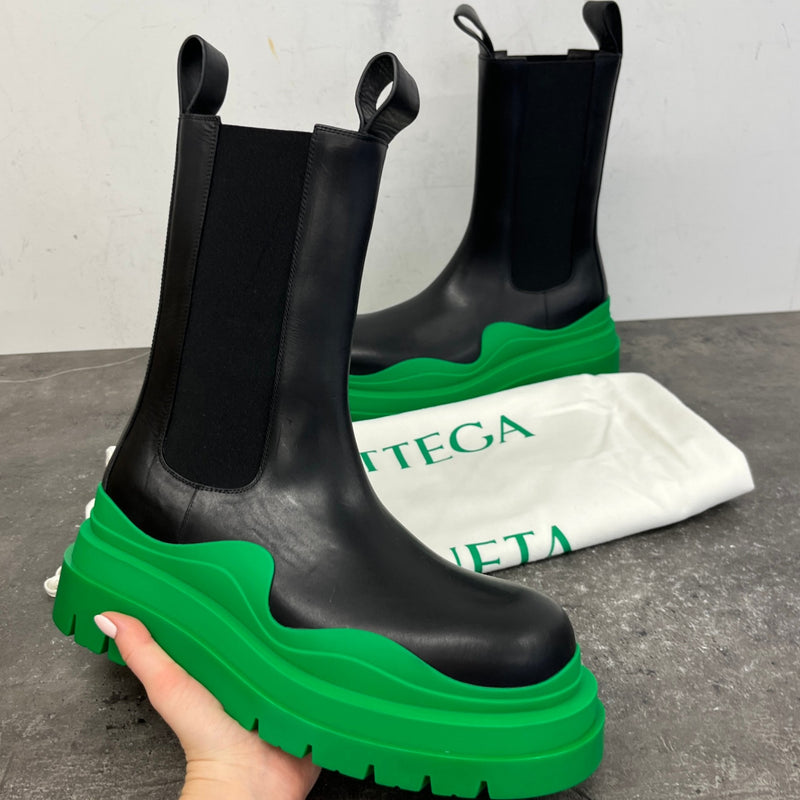 Men's Chunky Platform Tire Boots Black Size EU 42 / UK 8