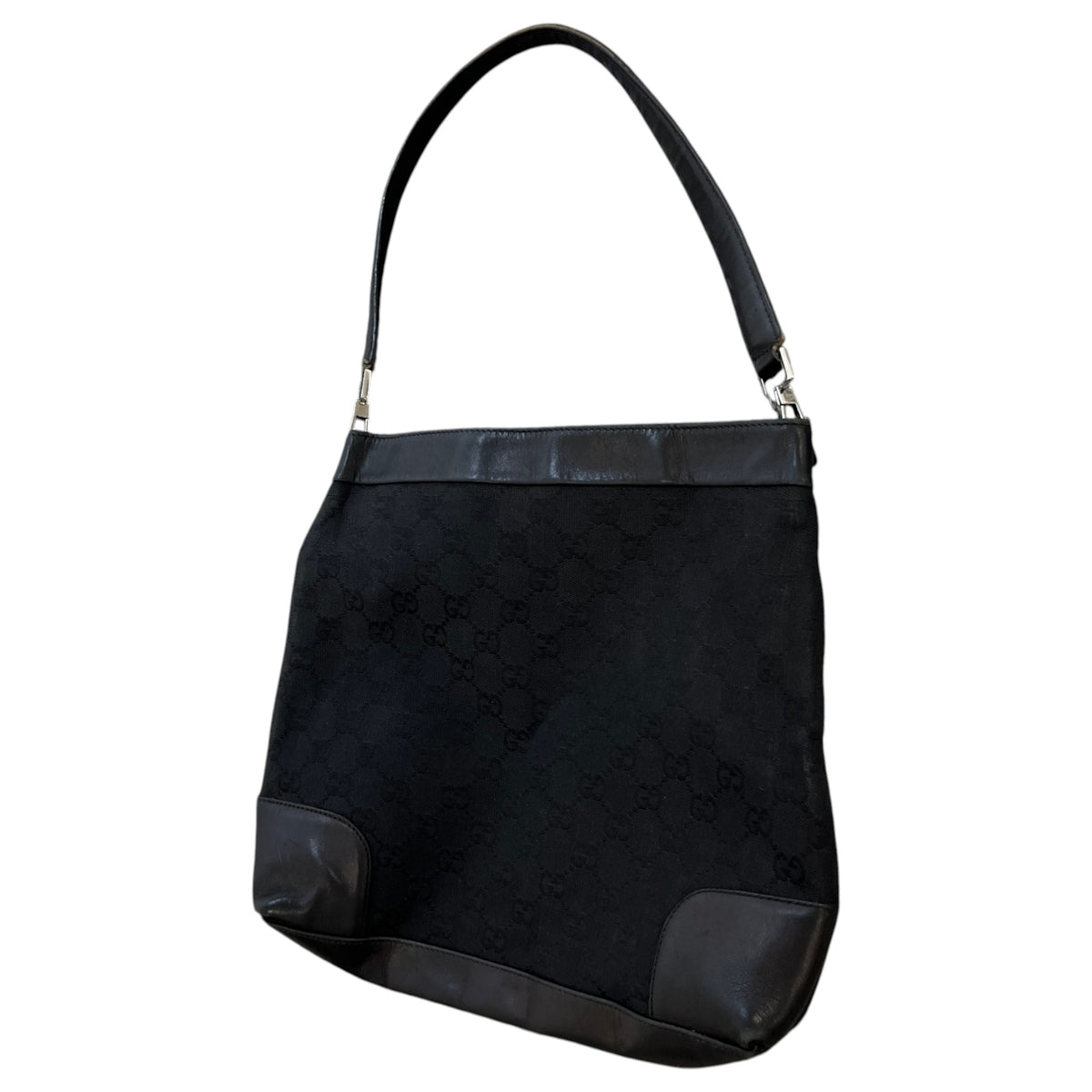 Women's GG Supreme Canvas Tote Handbag Black - Photo 5