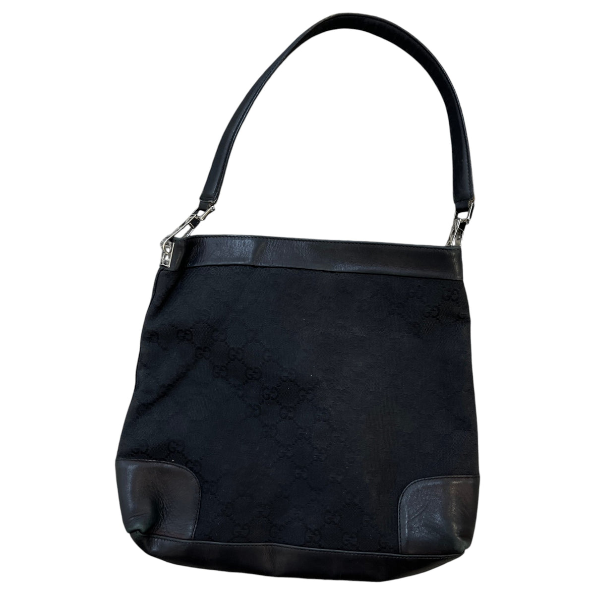 Women's GG Supreme Canvas Tote Handbag Black - Photo 3