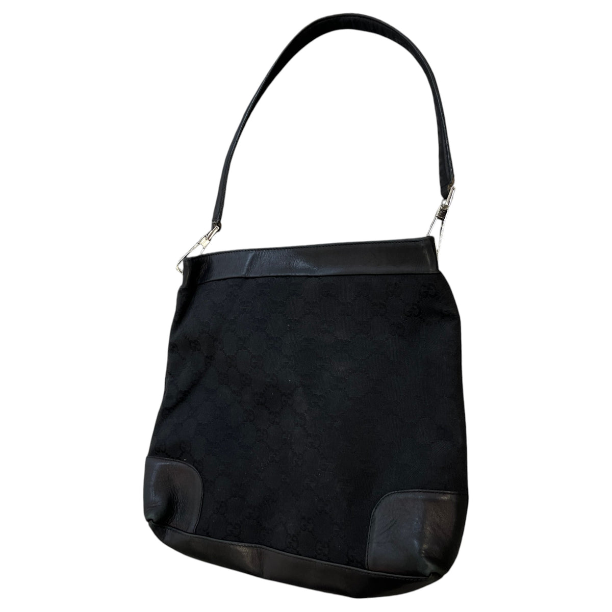 Women's GG Supreme Canvas Tote Handbag Black - Photo 7
