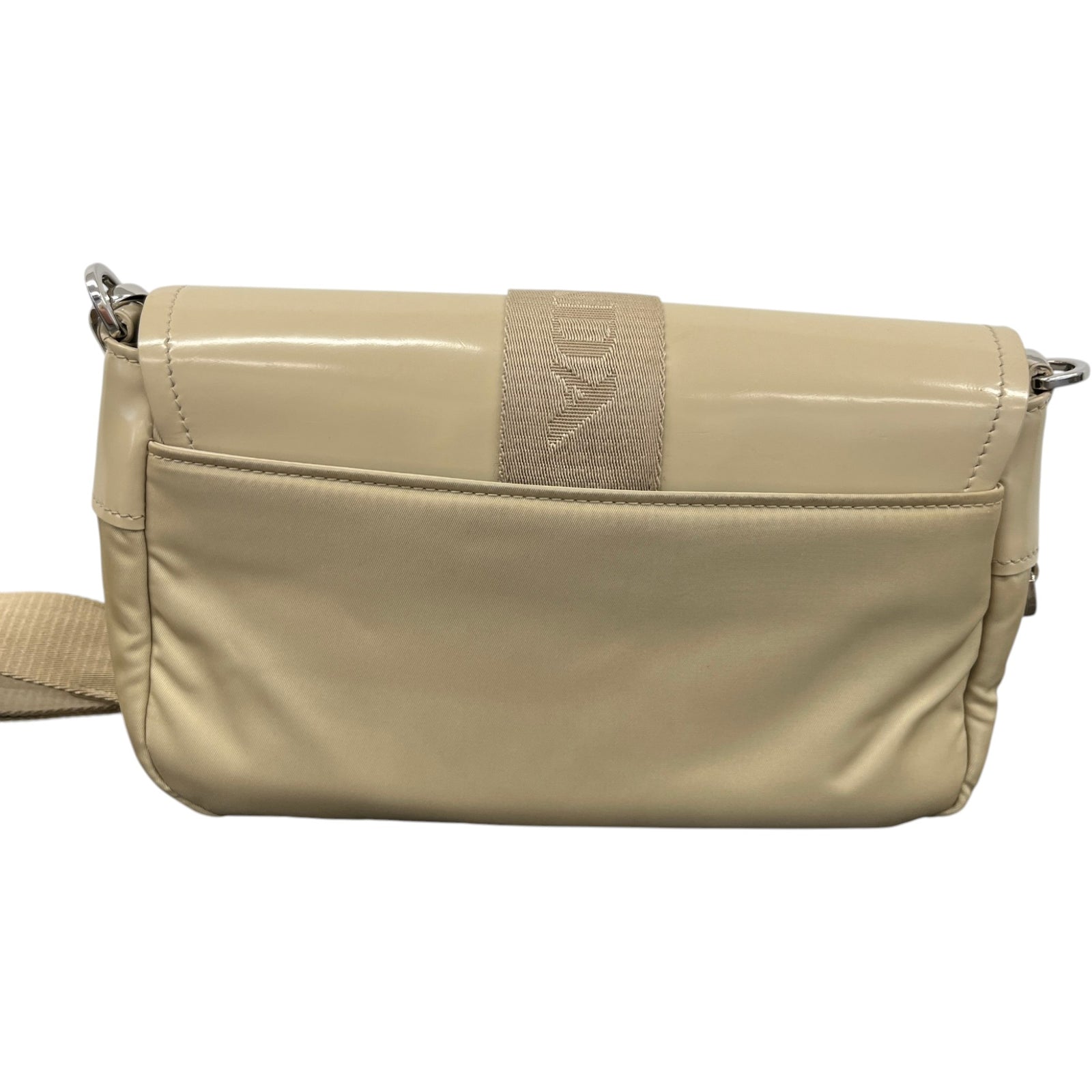 Women's Re-Nylon Spazzolato Double Pocket Bag Beige - Photo 3