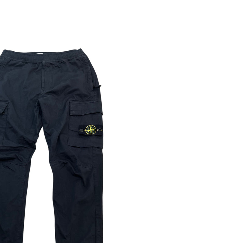 Men's Applique Logo Cargos Black Size Waist 32"