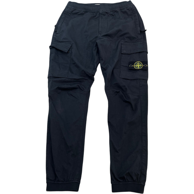 Men's Applique Logo Cargos Black Size Waist 32"