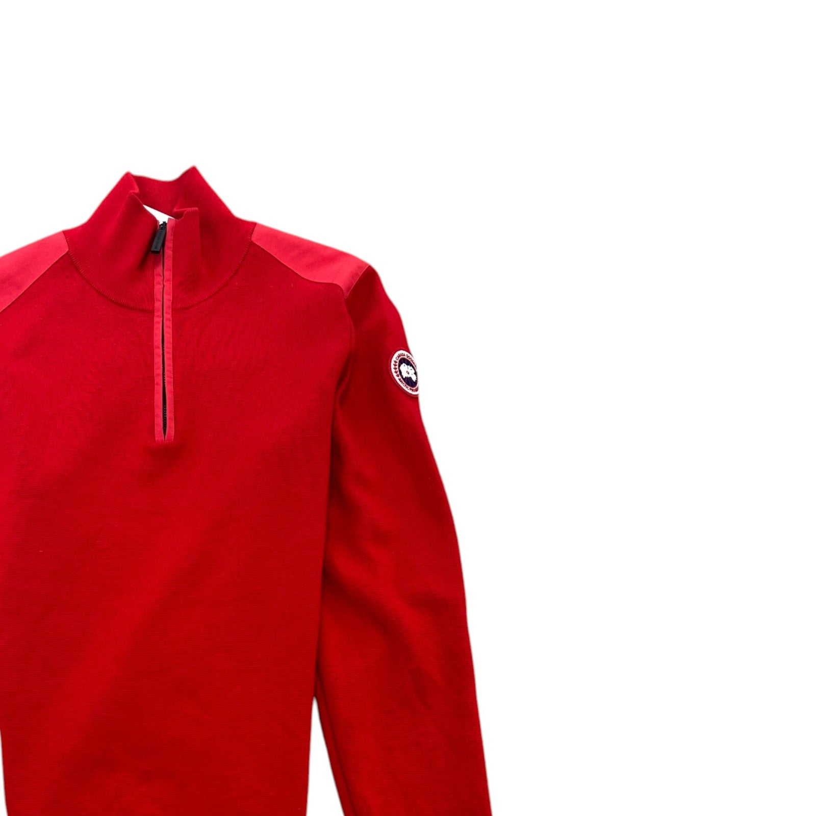 Men's Stormont Quater Zip Merino Sweatshirt Red Size L - Photo 3
