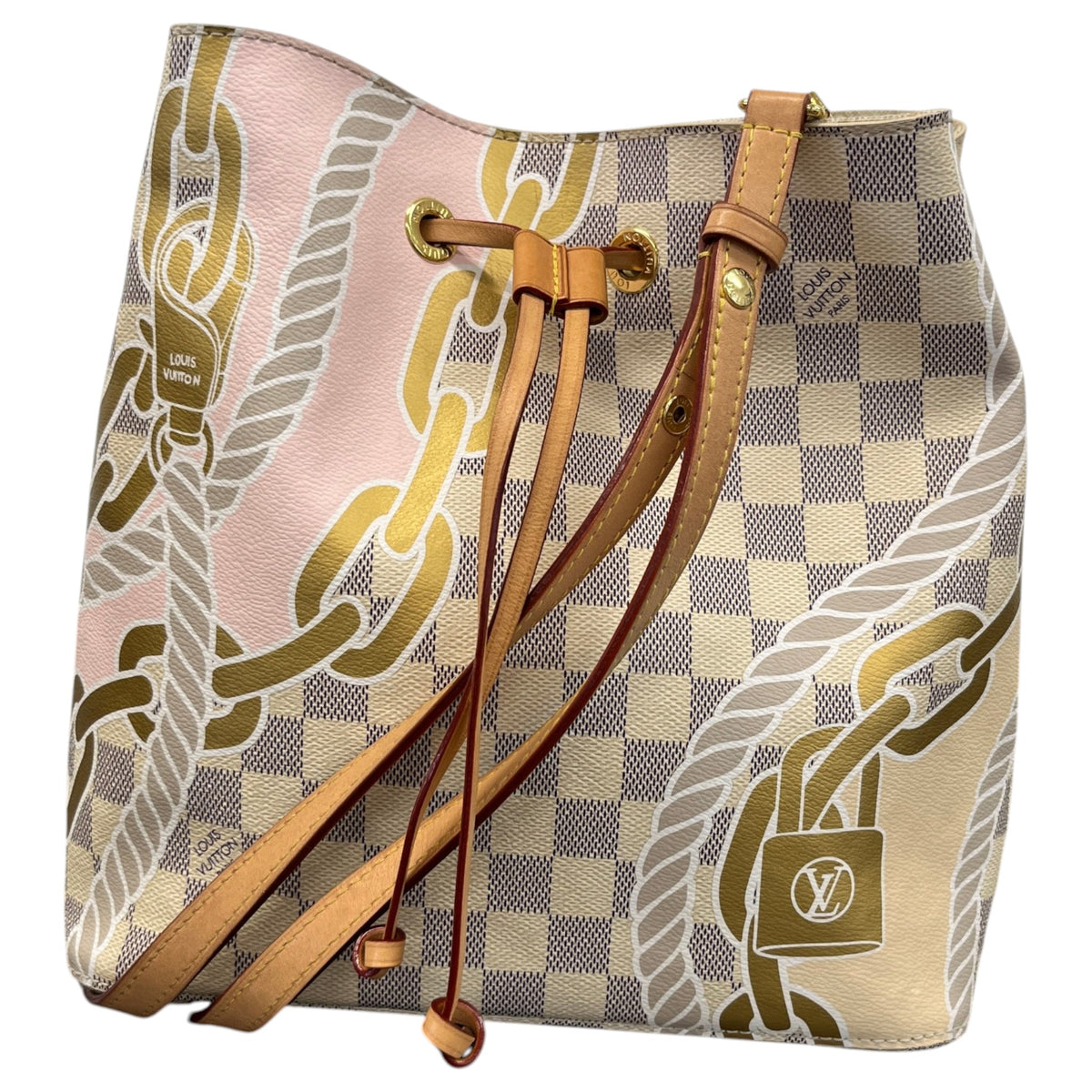 Women's Damier Azur Nautical Neonoe MM Handbag White - Photo 1