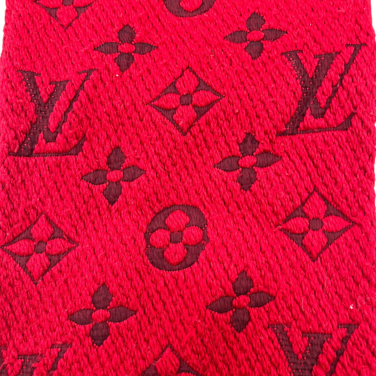 Women's Monogram Logomania Scarf Red - Photo 3