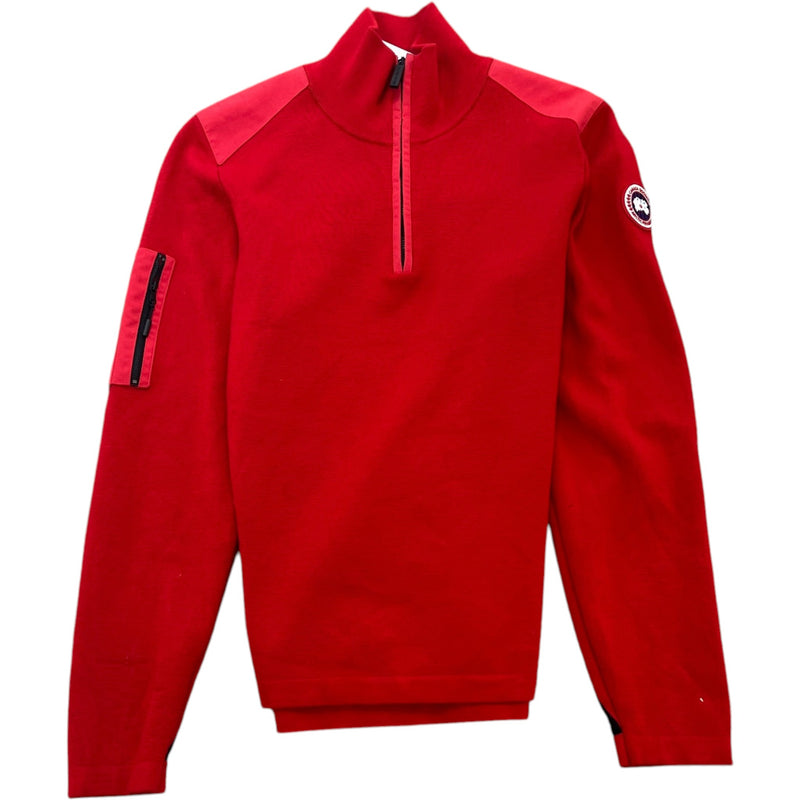 Men's Stormont Quater Zip Merino Sweatshirt Red Size L