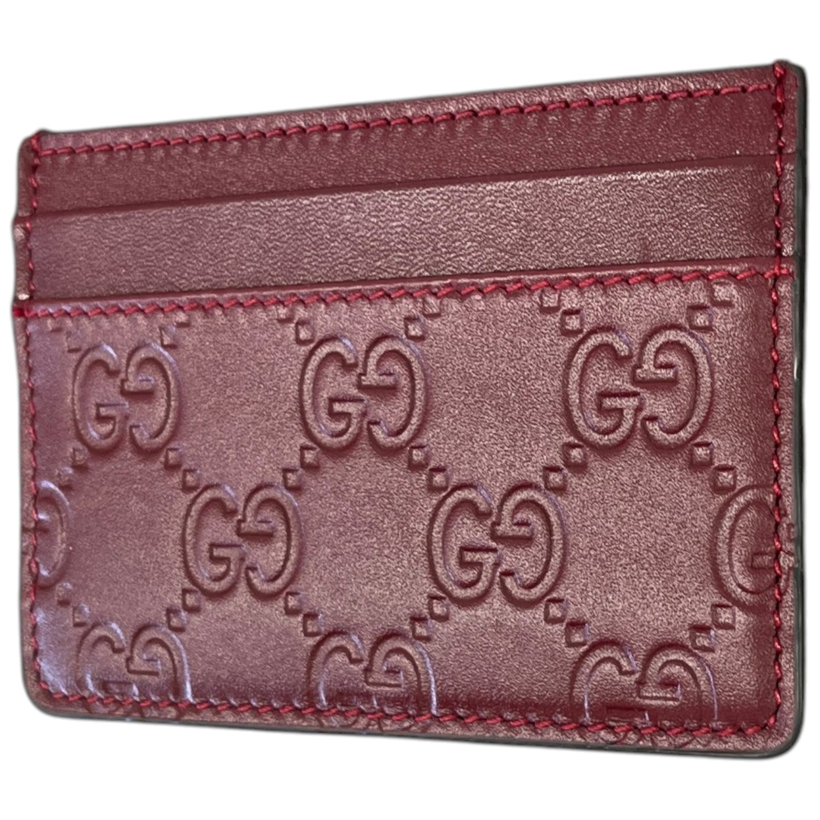 Men's GG Supreme Card Holder Burgundy - Photo 5